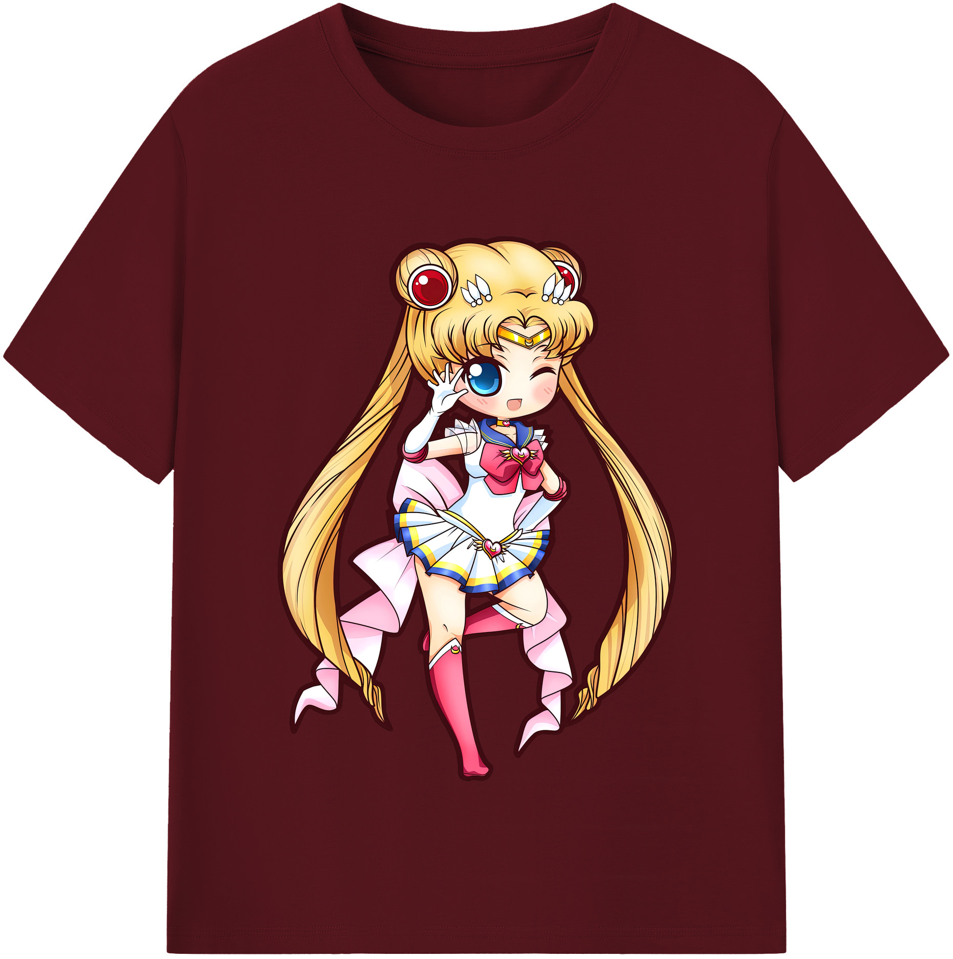 （画像用） 美少女戦士セーラームーン 月野 うさぎ つきの うさぎ Sailor Moon Tsukino Usagi 綿100％半袖Tシャツ（フロントプリント）